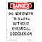 Signmission OSHA Danger Sign, 5" Height, Portrait Do Not Enter This Area Without PPE, Portrait OS-DS-D-35-V-1135 - alternate 1